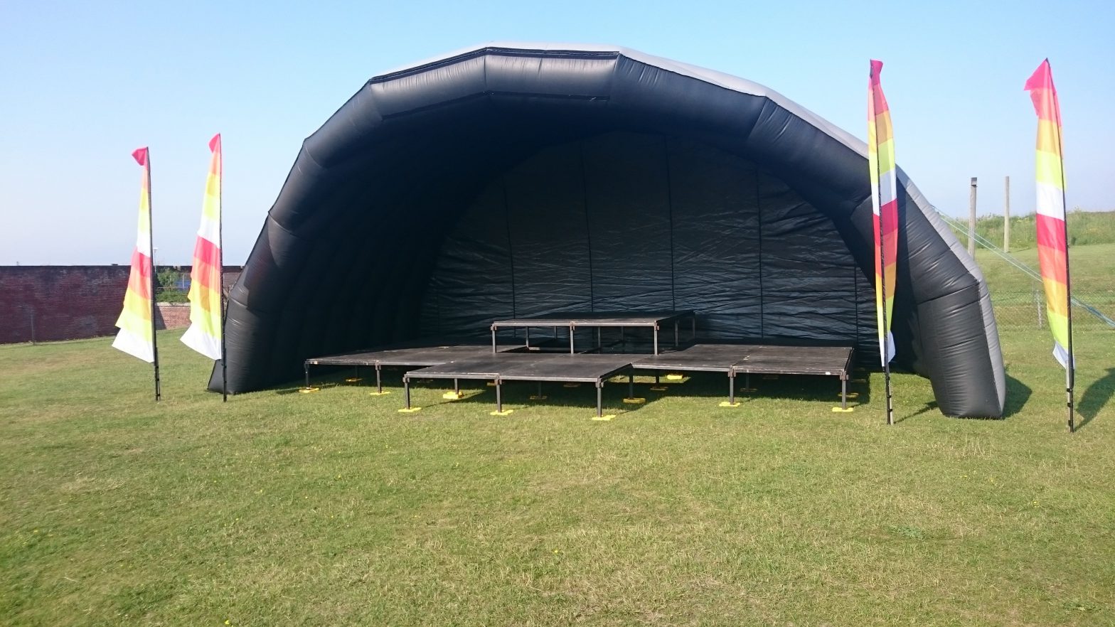 10m Inflatable Outdoor Stage Canopy Hire Lizard Events Ltd