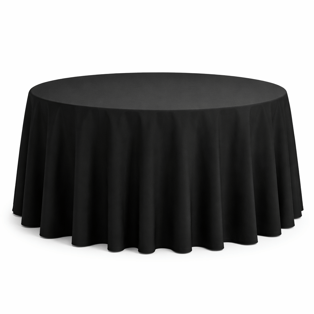 Black – 120" Round Banqueting Tablecloth
