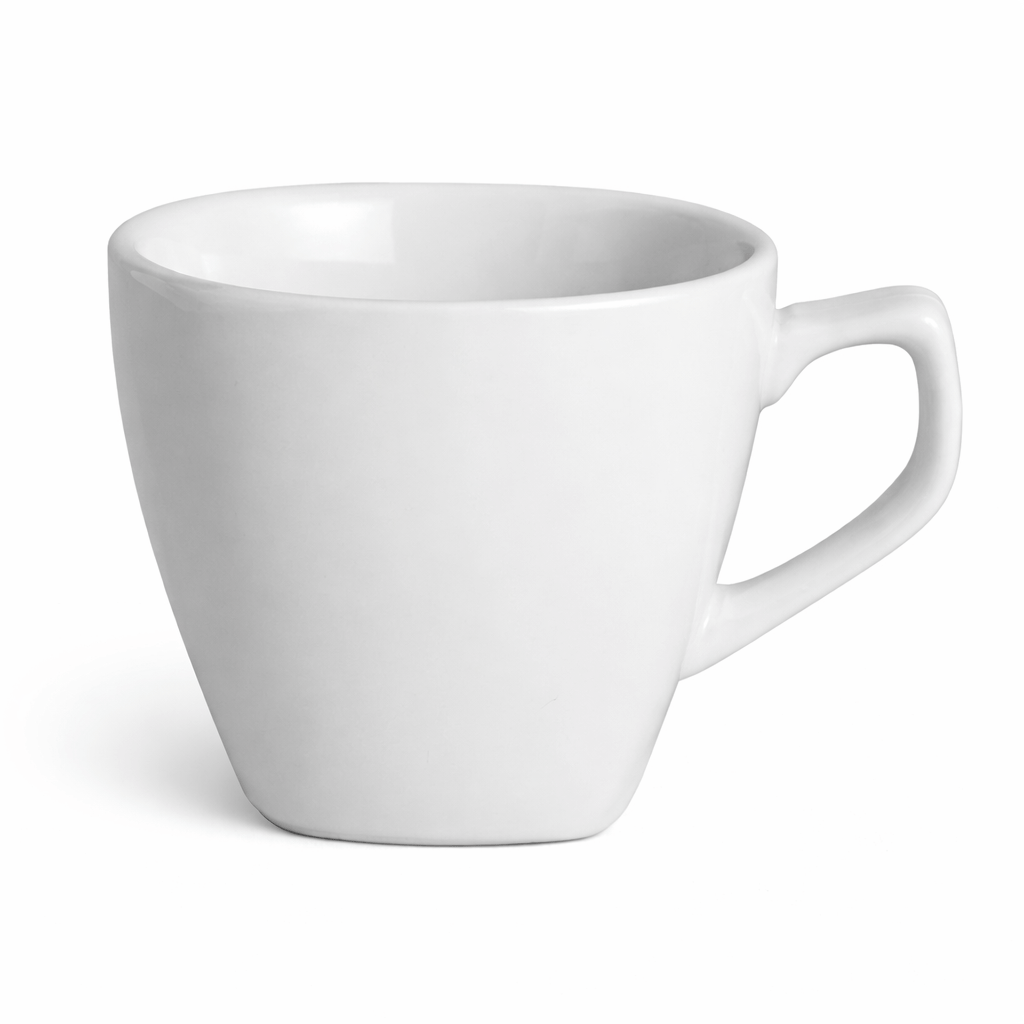 White - Olympia Rounded Square Tea / Coffee Cup - 175ml 7oz
